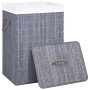 Bamboo laundry basket 2 sections gray 72 l by , Laundry baskets - Ref: Foro24-320741, Price: 31,44 €, Discount: %