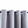Cortinas opacas con anillas de metal 2 pzs gris 140x175 cm