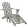 Gartenstuhl mit grauem Holzhocker von vidaXL, Gartenstühle - Ref: Foro24-45700, Preis: 93,59 €, Rabatt: %