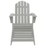 Silla de jardín con otomana de madera gris de vidaXL, Sillas de jardín - Ref: Foro24-45700, Precio: 88,44 €, Descuento: %