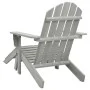 Silla de jardín con otomana de madera gris de vidaXL, Sillas de jardín - Ref: Foro24-45700, Precio: 88,44 €, Descuento: %