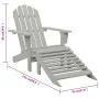 Silla de jardín con otomana de madera gris de vidaXL, Sillas de jardín - Ref: Foro24-45700, Precio: 88,44 €, Descuento: %