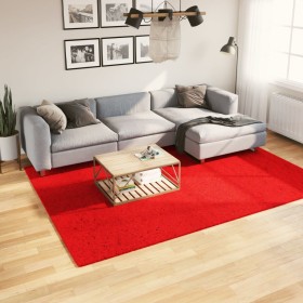 Alfombra de pelo corto suave lavable HUARTE rojo 200x280 cm