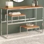 Console table silver stainless steel and solid acacia wood by , console tables - Ref: Foro24-350007, Price: 99,30 €, Discount: %