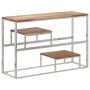 Console table silver stainless steel and solid acacia wood by , console tables - Ref: Foro24-350007, Price: 100,21 €, Discoun...