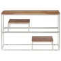 Console table silver stainless steel and solid acacia wood by , console tables - Ref: Foro24-350007, Price: 100,21 €, Discoun...