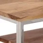 Console table silver stainless steel and solid acacia wood by , console tables - Ref: Foro24-350007, Price: 99,30 €, Discount: %