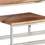 Console table silver stainless steel and solid acacia wood by , console tables - Ref: Foro24-350007, Price: 99,30 €, Discount: %