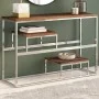 Silver Stainless Steel and Solid Wood Console Table by , console tables - Ref: Foro24-350005, Price: 112,15 €, Discount: %