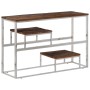 Silver Stainless Steel and Solid Wood Console Table by , console tables - Ref: Foro24-350005, Price: 113,18 €, Discount: %