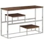 Silver Stainless Steel and Solid Wood Console Table by , console tables - Ref: Foro24-350005, Price: 112,15 €, Discount: %