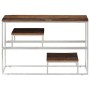 Silver Stainless Steel and Solid Wood Console Table by , console tables - Ref: Foro24-350005, Price: 113,18 €, Discount: %