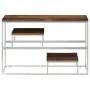 Silver Stainless Steel and Solid Wood Console Table by , console tables - Ref: Foro24-350005, Price: 112,15 €, Discount: %