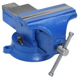 Blue cast iron bench vise 100 mm by , Clamps and screws - Ref: Foro24-154638, Price: 48,29 €, Discount: %