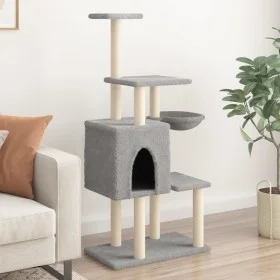 Cat scratching post with light gray sisal posts 131 cm by , Cat furniture - Ref: Foro24-172128, Price: 55,35 €, Discount: %