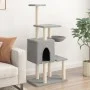 Katzenkratzbaum mit hellgrauen Sisalstämmen, 131 cm von , Katzenmöbel - Ref: Foro24-172128, Preis: 55,31 €, Rabatt: %