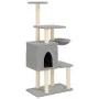 Katzenkratzbaum mit hellgrauen Sisalstämmen, 131 cm von , Katzenmöbel - Ref: Foro24-172128, Preis: 55,31 €, Rabatt: %