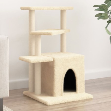 Kratzbaum für Katzen mit cremefarbenen Sisalstämmen, 83,5 cm von , Katzenmöbel - Ref: Foro24-172121, Preis: 47,21 €, Rabatt: %