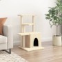 Kratzbaum für Katzen mit cremefarbenen Sisalstämmen, 83,5 cm von , Katzenmöbel - Ref: Foro24-172121, Preis: 47,21 €, Rabatt: %