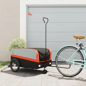 Black and orange iron bicycle trailer 45 kg by , Bicycle trailers - Ref: Foro24-94061, Price: 91,49 €, Discount: %