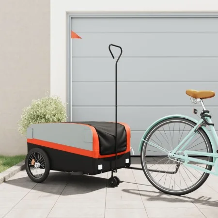 Remolque para bicicleta hierro negro y naranja 45 kg de , Remolques para bicicletas - Ref: Foro24-94061, Precio: 91,46 €, Des...