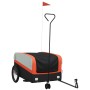 Schwarz-orangefarbener Fahrradanhänger aus Eisen, 45 kg von , Fahrradanhänger - Ref: Foro24-94061, Preis: 93,10 €, Rabatt: %