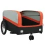 Remolque para bicicleta hierro negro y naranja 45 kg de , Remolques para bicicletas - Ref: Foro24-94061, Precio: 91,46 €, Des...