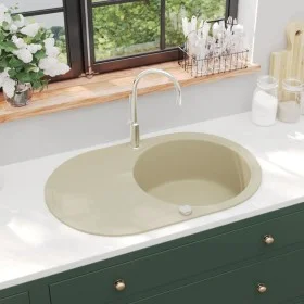 Granite kitchen sink with a beige oval bowl by vidaXL, Sinks - Ref: Foro24-144866, Price: 190,48 €, Discount: %