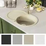 Küchenspüle aus Granit mit beigem ovalem Becken von vidaXL, Sinkt - Ref: Foro24-144866, Preis: 183,41 €, Rabatt: %