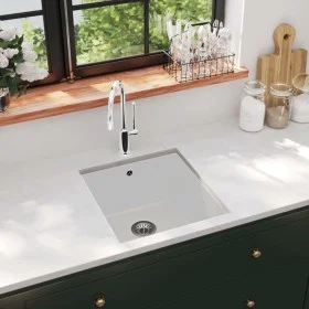 Kitchen sink with a white granite bowl by vidaXL, Sinks - Ref: Foro24-144869, Price: 135,69 €, Discount: %