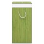 Cesta para la ropa sucia de bambú de una sección verde