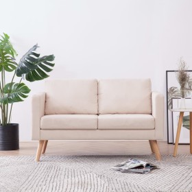 2-Sitzer-Sofa aus cremefarbenem Stoff von vidaXL, Sofas - Ref: Foro24-281351, Preis: 247,03 €, Rabatt: %