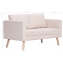 2 seater cream fabric sofa by vidaXL, Sofas - Ref: Foro24-281351, Price: 247,03 €, Discount: %