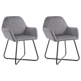 Esszimmerstühle aus grauem Samt, 2 Einheiten von vidaXL, Essstühle - Ref: Foro24-249804, Preis: 177,89 €, Rabatt: %
