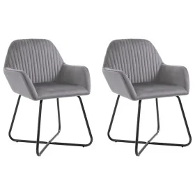 Gray velvet dining chairs 2 units by vidaXL, dining chairs - Ref: Foro24-249804, Price: 189,72 €, Discount: %