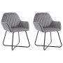 Esszimmerstühle aus grauem Samt, 2 Einheiten von vidaXL, Essstühle - Ref: Foro24-249804, Preis: 177,89 €, Rabatt: %