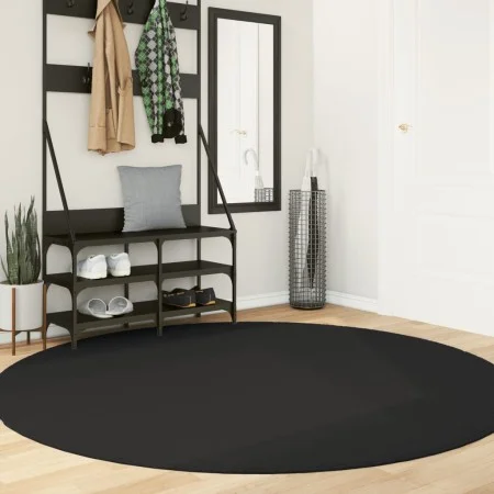 HUARTE waschbarer weicher Kurzflorteppich schwarz Ø 200 cm von , Teppiche - Ref: Foro24-375126, Preis: 109,82 €, Rabatt: %
