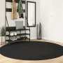 HUARTE waschbarer weicher Kurzflorteppich schwarz Ø 200 cm von , Teppiche - Ref: Foro24-375126, Preis: 109,82 €, Rabatt: %