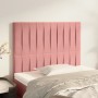 Cabeceros 2 unidades de terciopelo rosa 100x5x78/88 cm