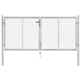 Silberverzinktes Gartentor aus Stahl, 306 x 150 cm von vidaXL, Gartentore - Ref: Foro24-144762, Preis: 306,52 €, Rabatt: %