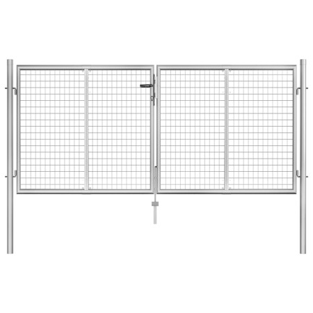 Silberverzinktes Gartentor aus Stahl, 306 x 150 cm von vidaXL, Gartentore - Ref: Foro24-144762, Preis: 321,01 €, Rabatt: %