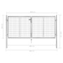 Silberverzinktes Gartentor aus Stahl, 306 x 150 cm von vidaXL, Gartentore - Ref: Foro24-144762, Preis: 321,01 €, Rabatt: %