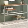 Console table silver stainless steel solid recycled wood by , console tables - Ref: Foro24-350008, Price: 98,84 €, Discount: %