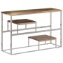 Console table silver stainless steel solid recycled wood by , console tables - Ref: Foro24-350008, Price: 99,73 €, Discount: %