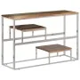 Console table silver stainless steel solid recycled wood by , console tables - Ref: Foro24-350008, Price: 98,84 €, Discount: %