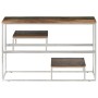 Mesa consola acero inoxidable plateado madera maciza reciclada de , Mesas consola - Ref: Foro24-350008, Precio: 99,69 €, Desc...