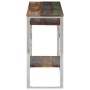Mesa consola acero inoxidable plateado madera maciza reciclada