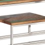 Mesa consola acero inoxidable plateado madera maciza reciclada