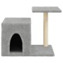 Rascador para gatos con postes de sisal gris claro 50,5 cm