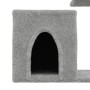 Rascador para gatos con postes de sisal gris claro 50,5 cm